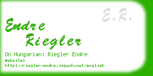 endre riegler business card